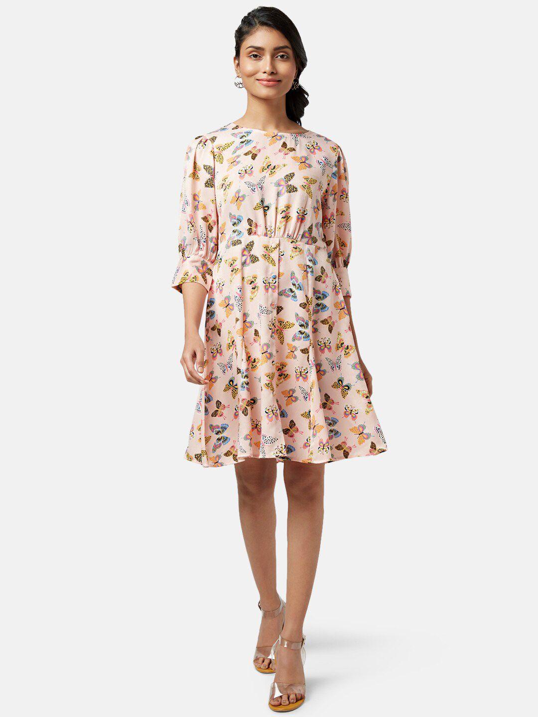 people conversational printed a-line dress