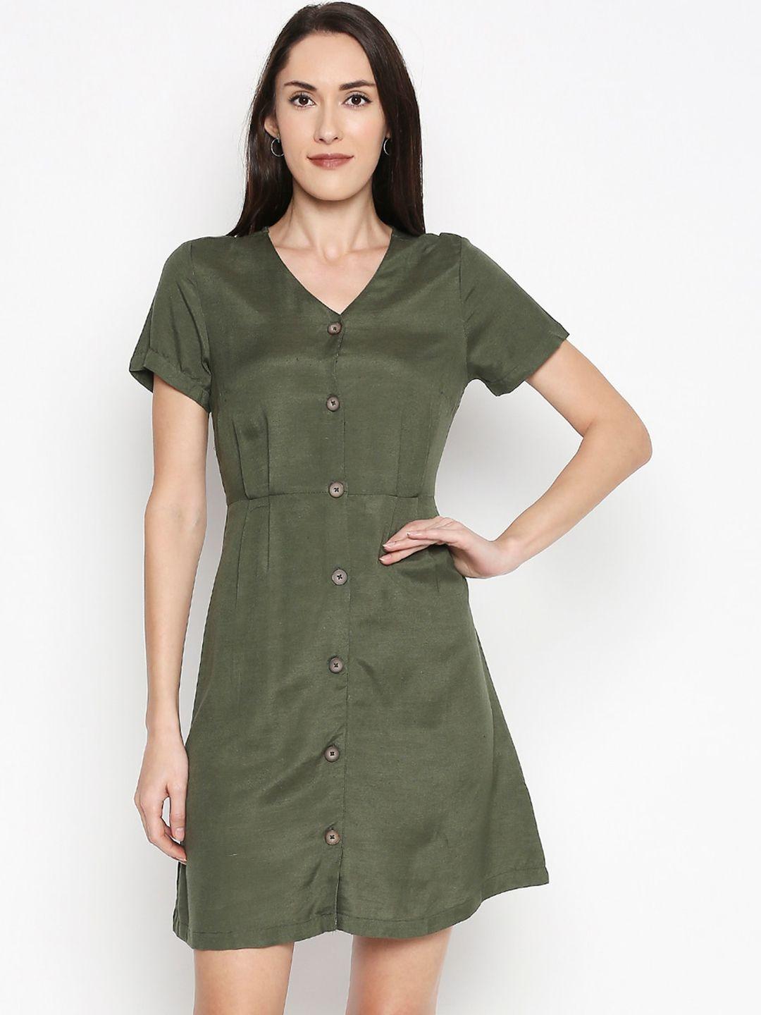 people green a-line dress