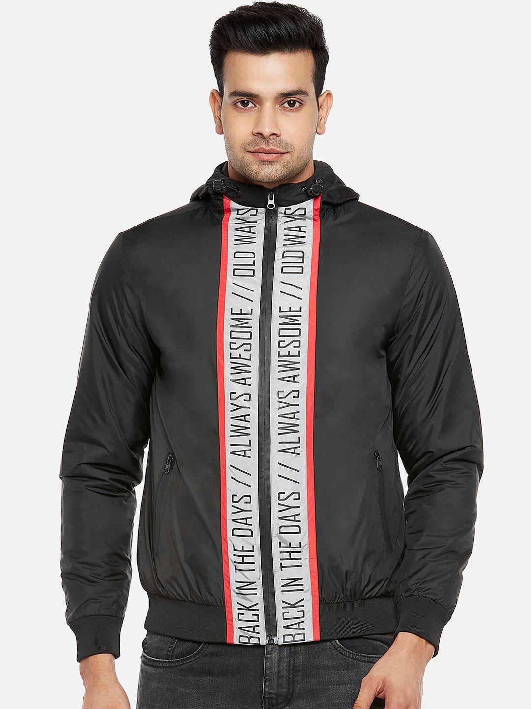 people men black colourblocked puffer jacket