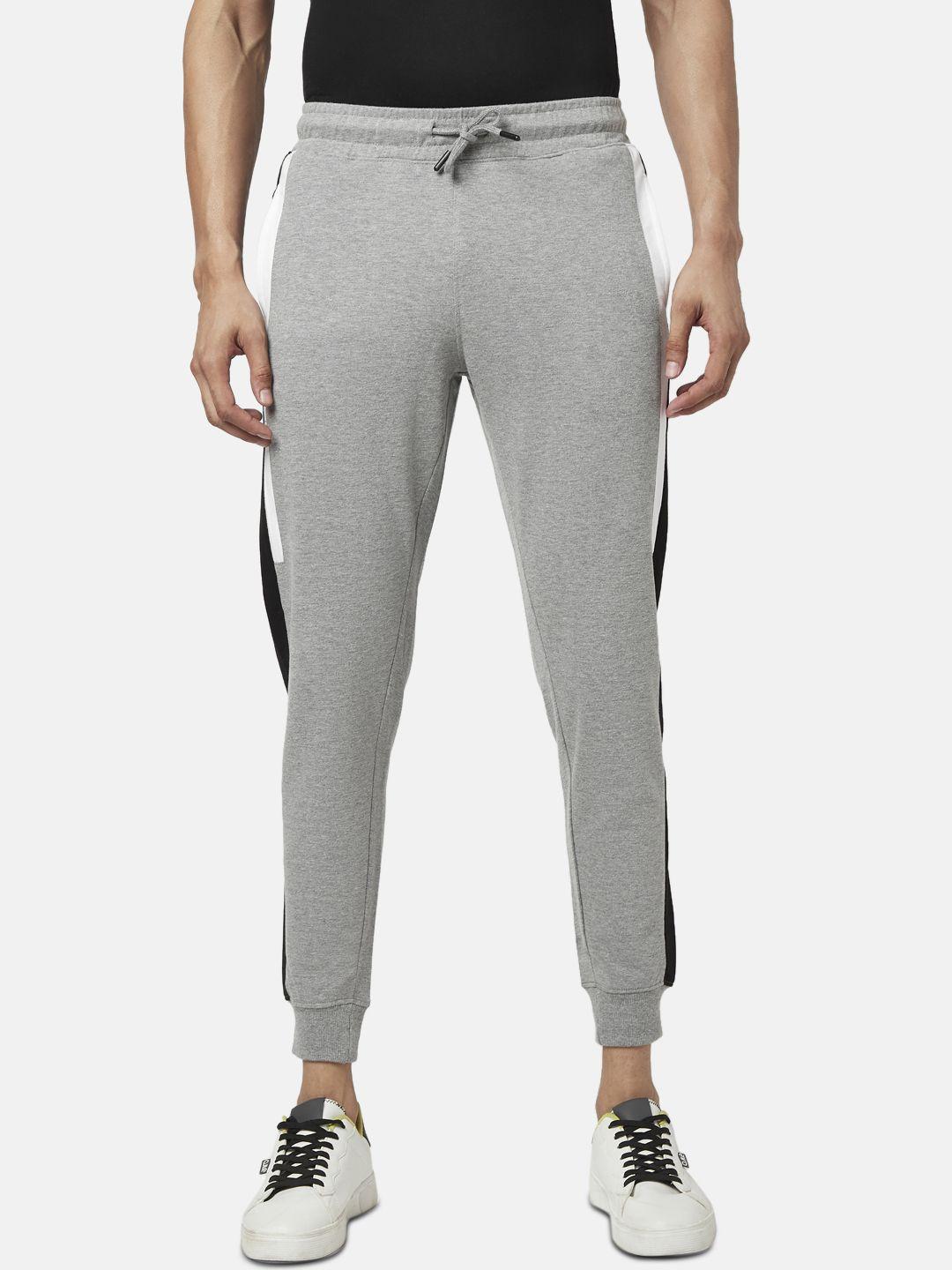 people men grey melange slim fit joggers