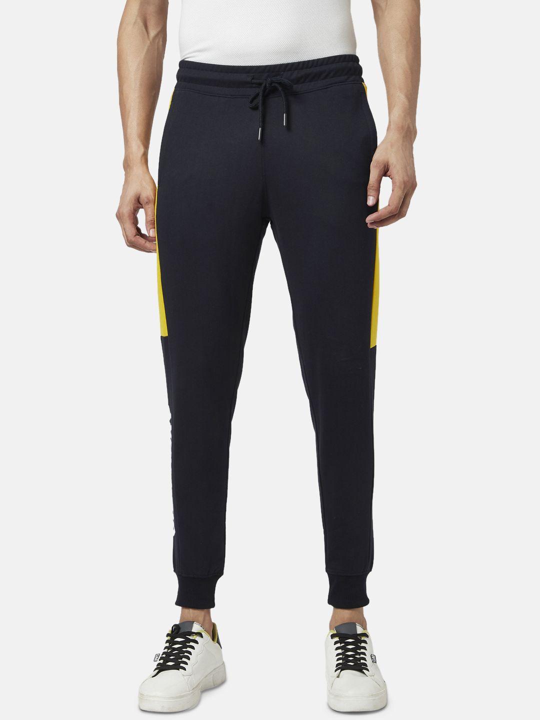 people men navy blue slim fit joggers