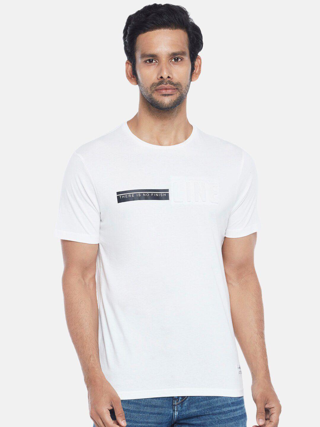 people men off white pure cotton printed t-shirt