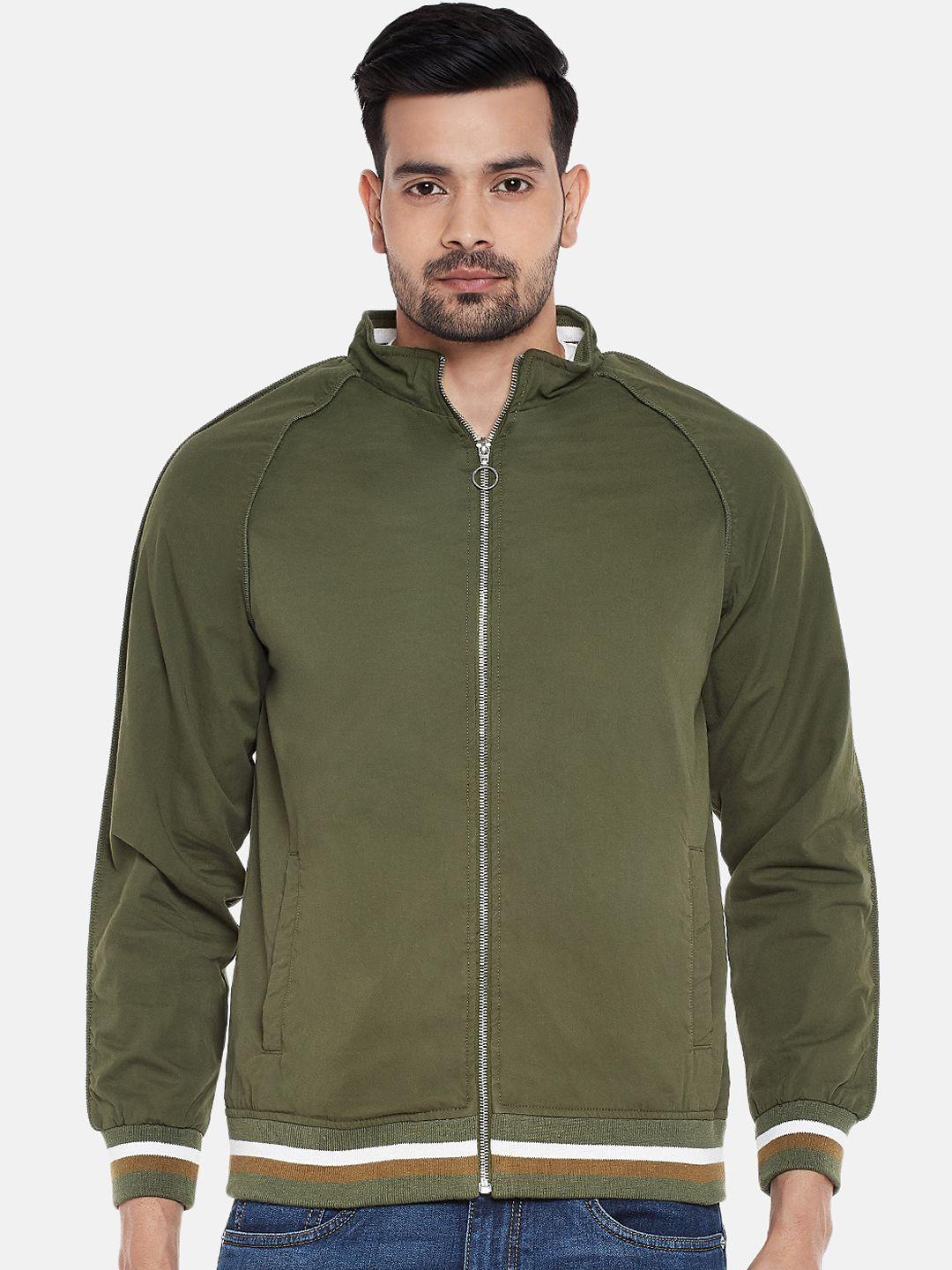 people men olive green bomber cotton jacket