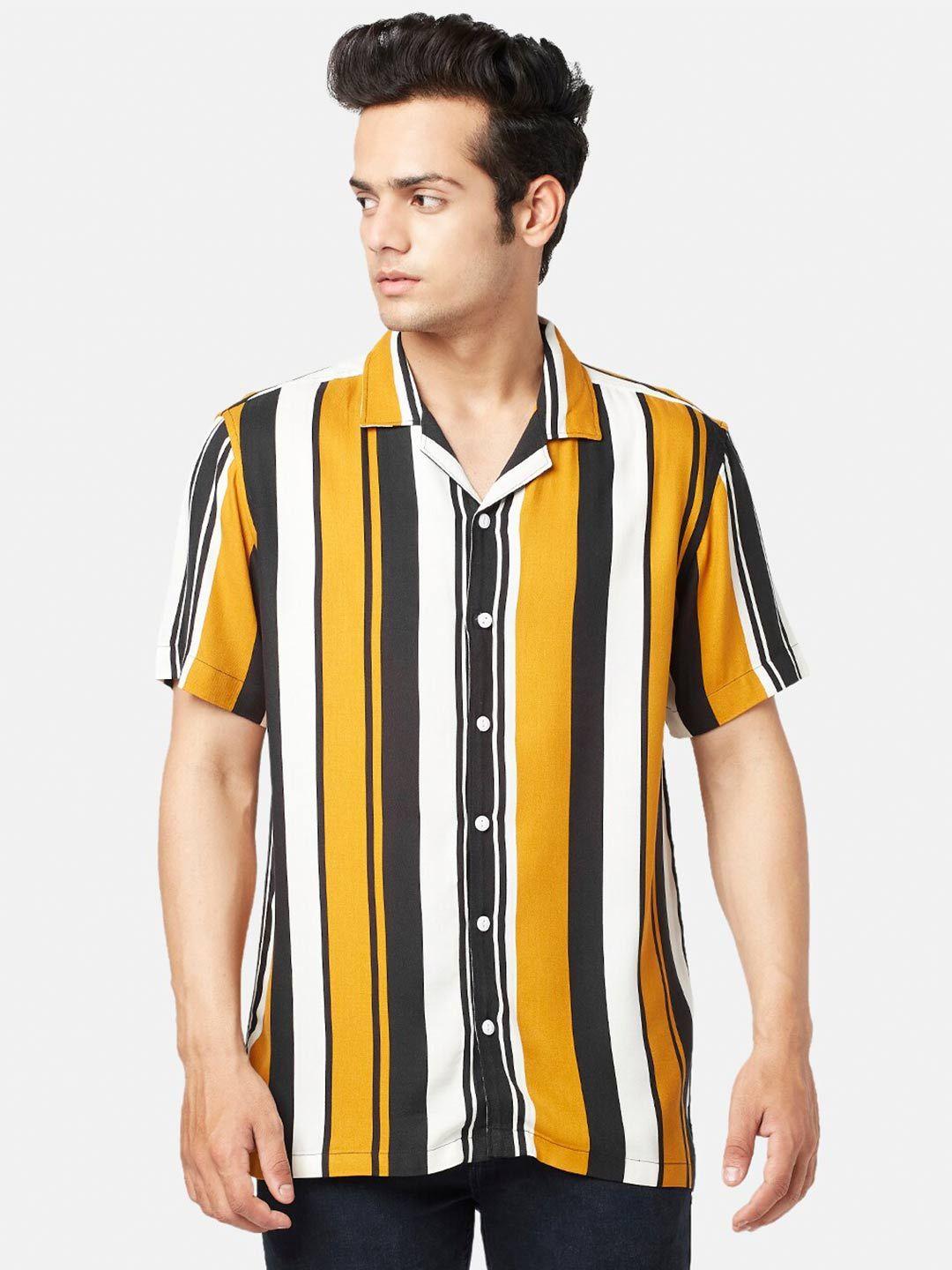 people men slim fit striped casual shirt