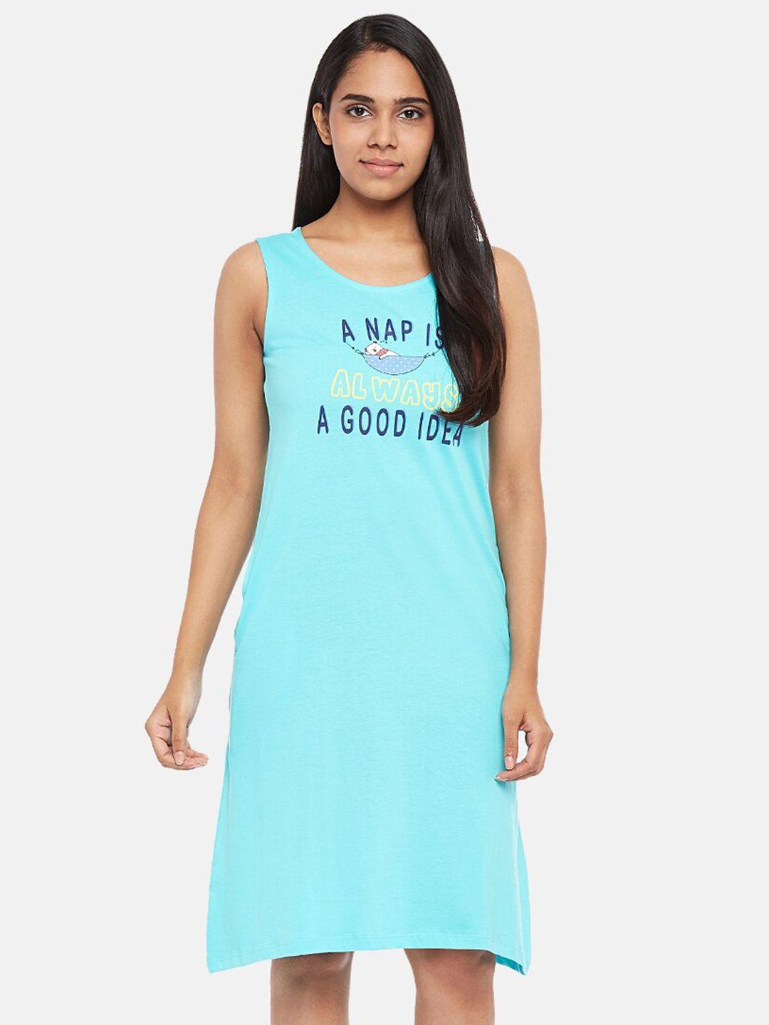 people typography printed pure cotton nightdress