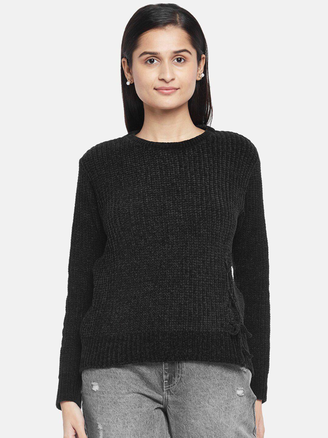 people women black wool pullover