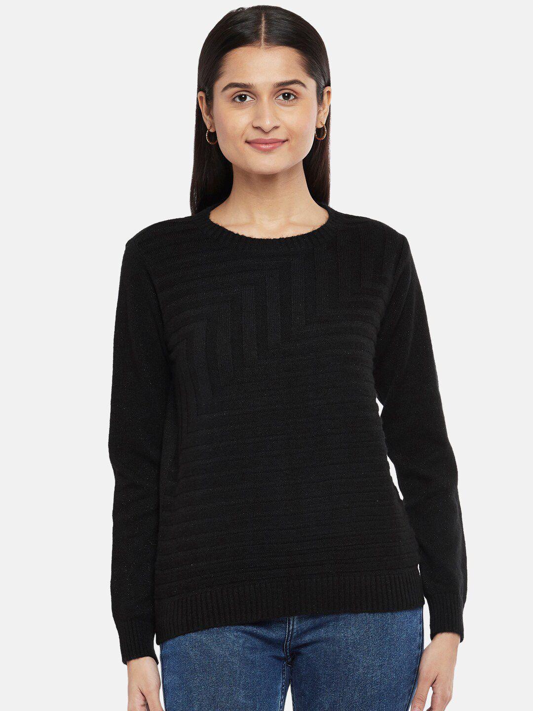 people women black woolen pullover