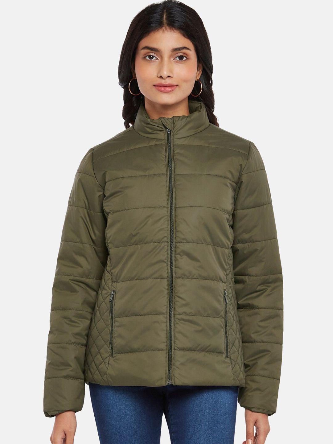 people women green padded jacket