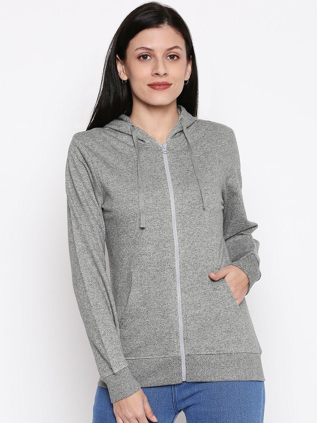 people women grey solid sweatshirt