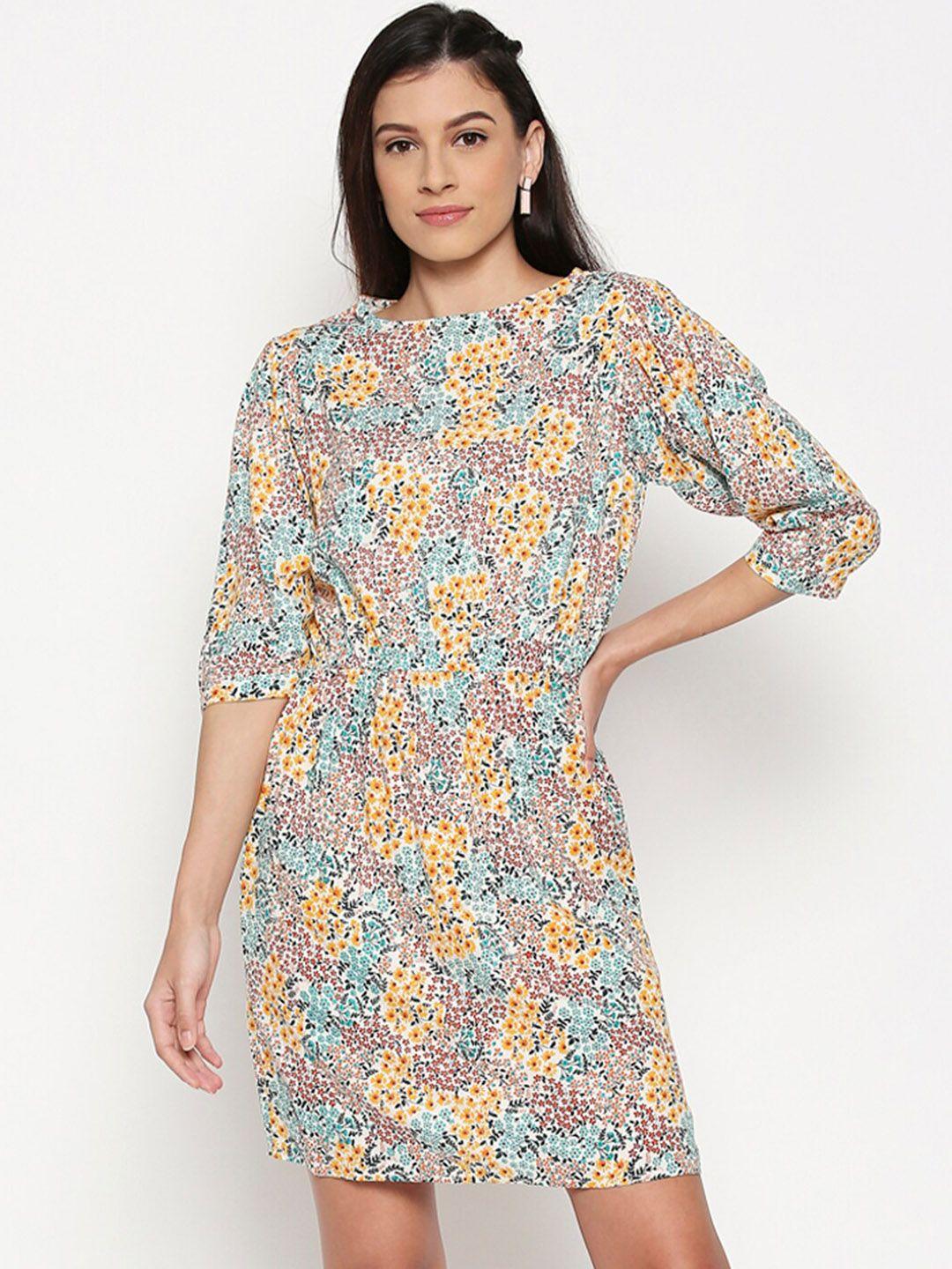people women multicoloured floral printed a-line dress