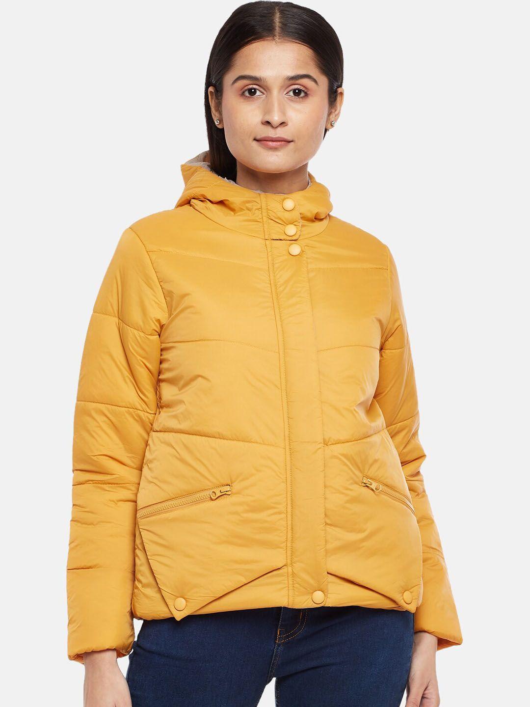 people women mustard longline puffer jacket