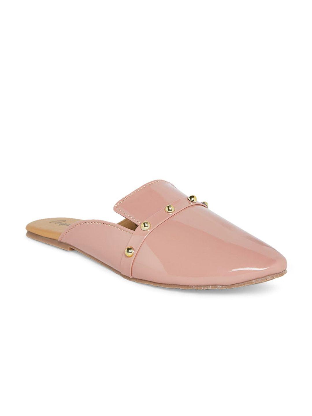 people women nude embellished mules flats