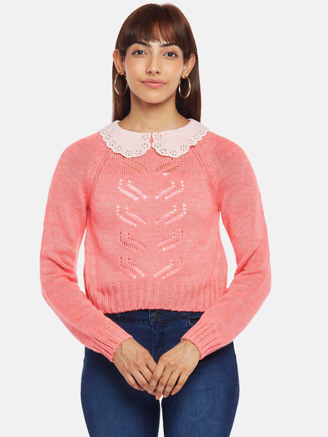 people women pink & white pullover