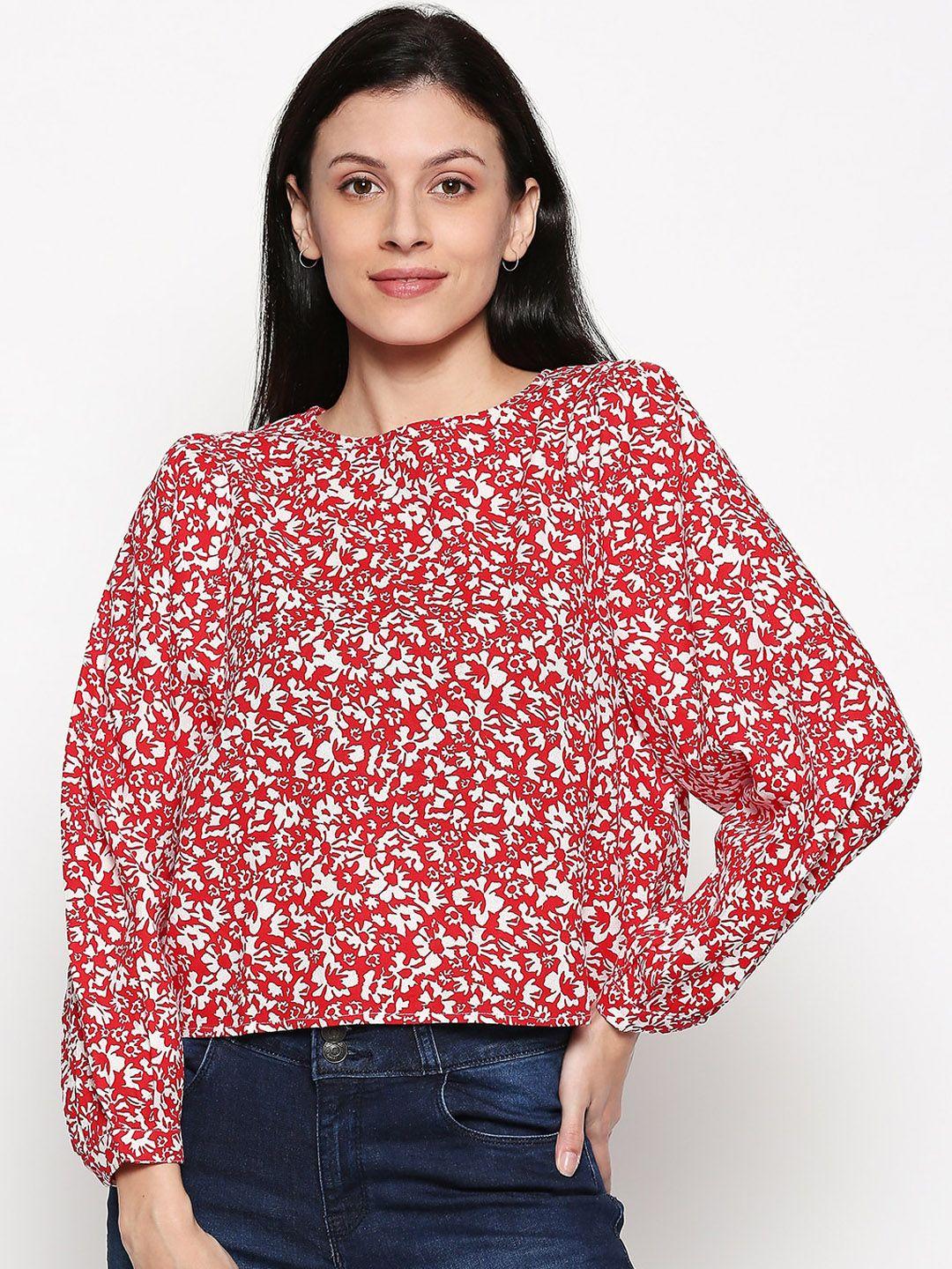 people women red printed pure cotton top