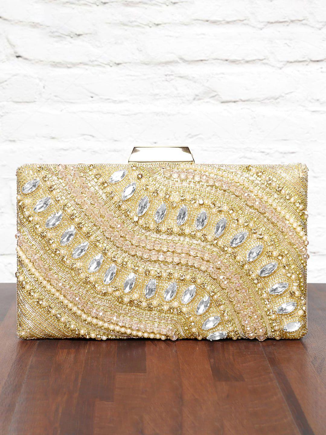 peora gold-toned textured purse clutch