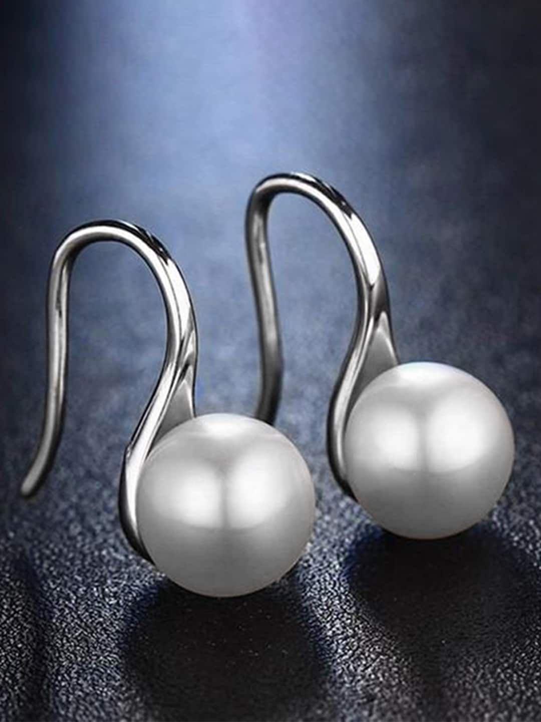peora silver-plated contemporary drop earrings