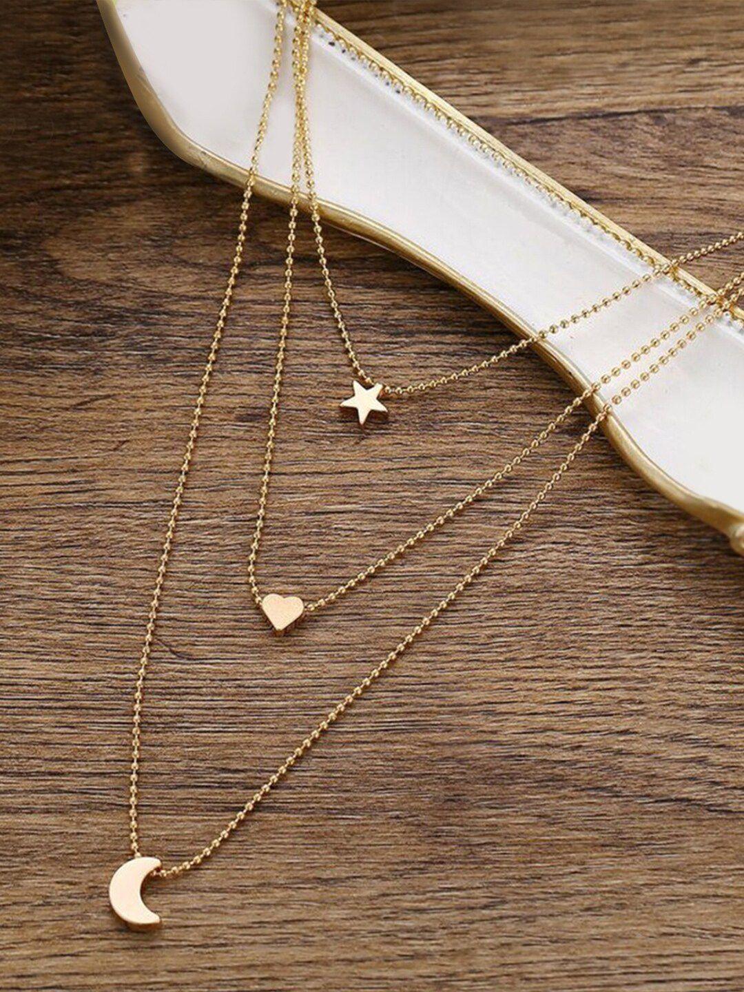 peora gold-plated 3 layer pendant necklace