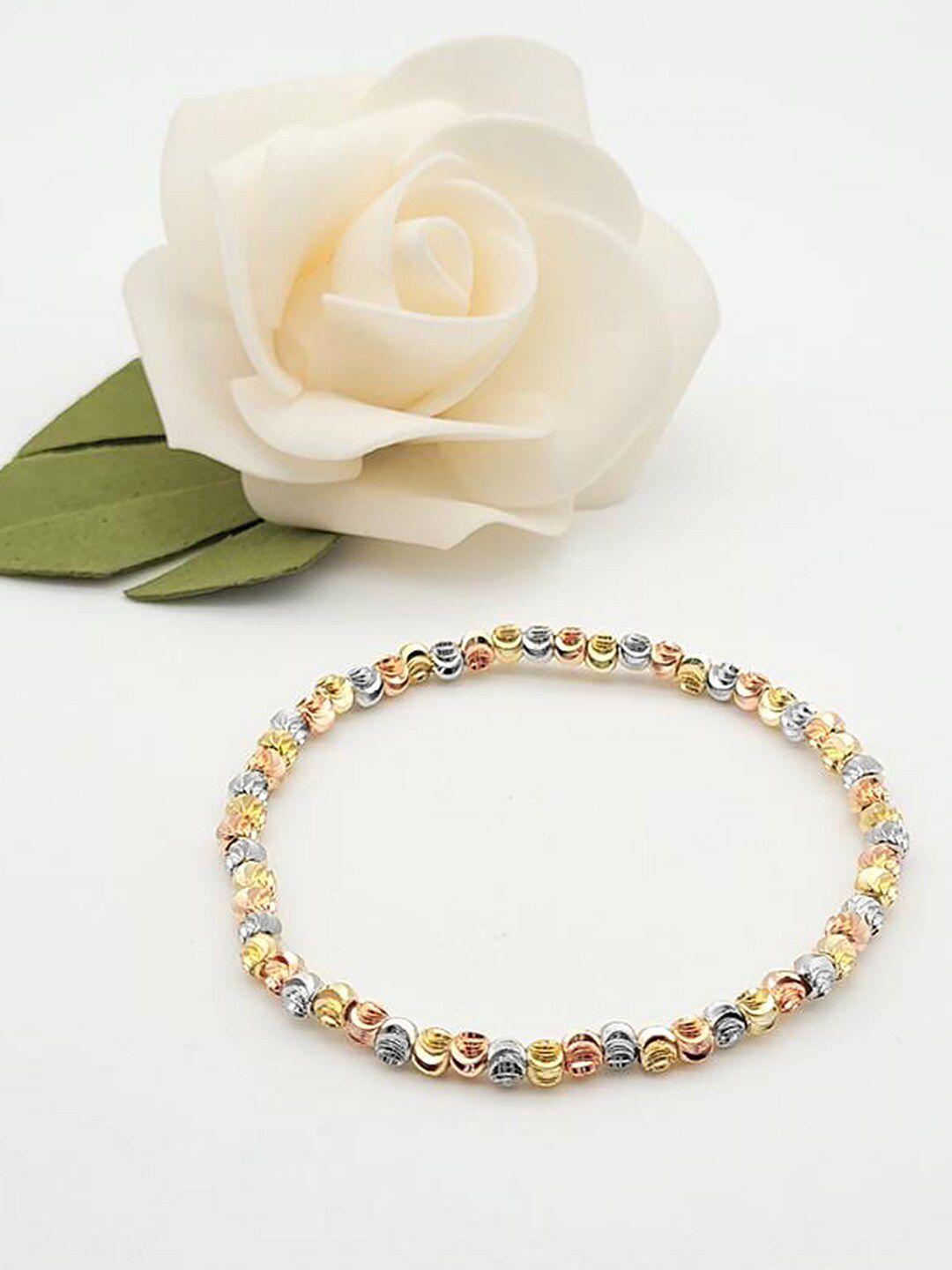 peora gold-plated beaded elasticated bracelet