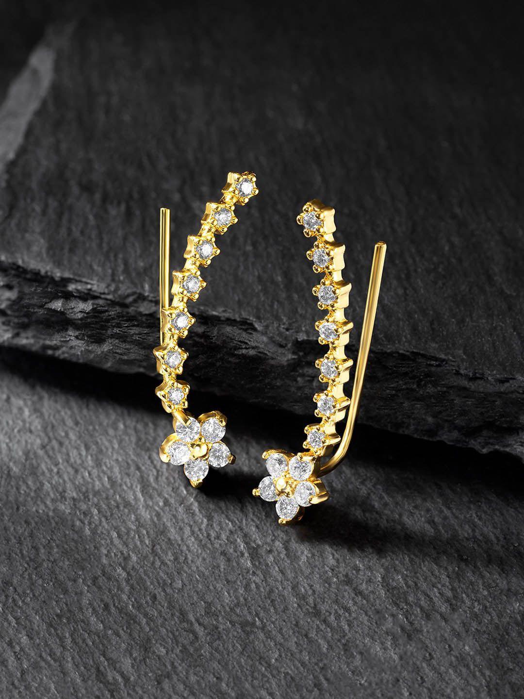 peora gold-plated contemporary half hoop earrings