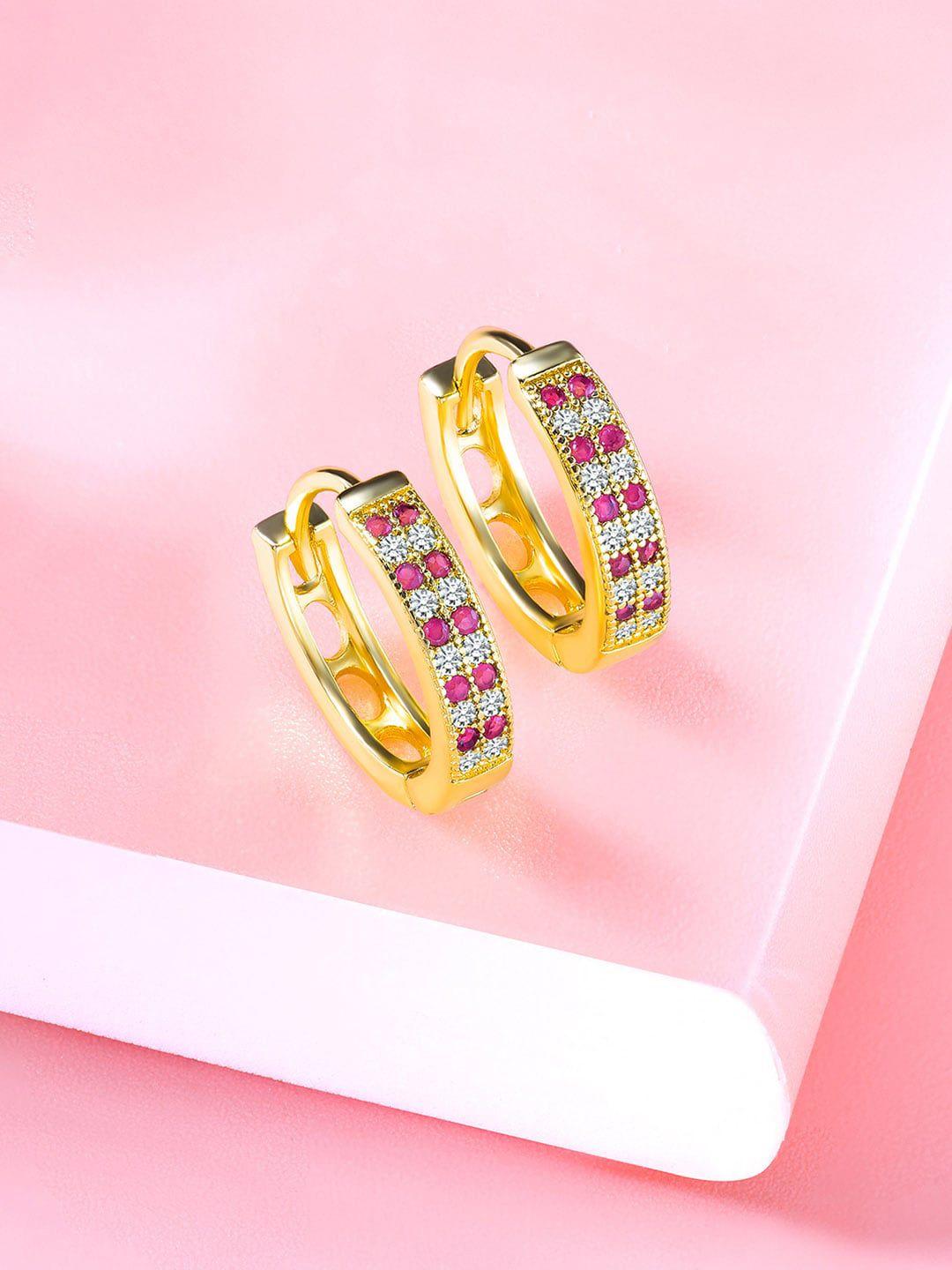 peora gold-plated contemporary studs earrings