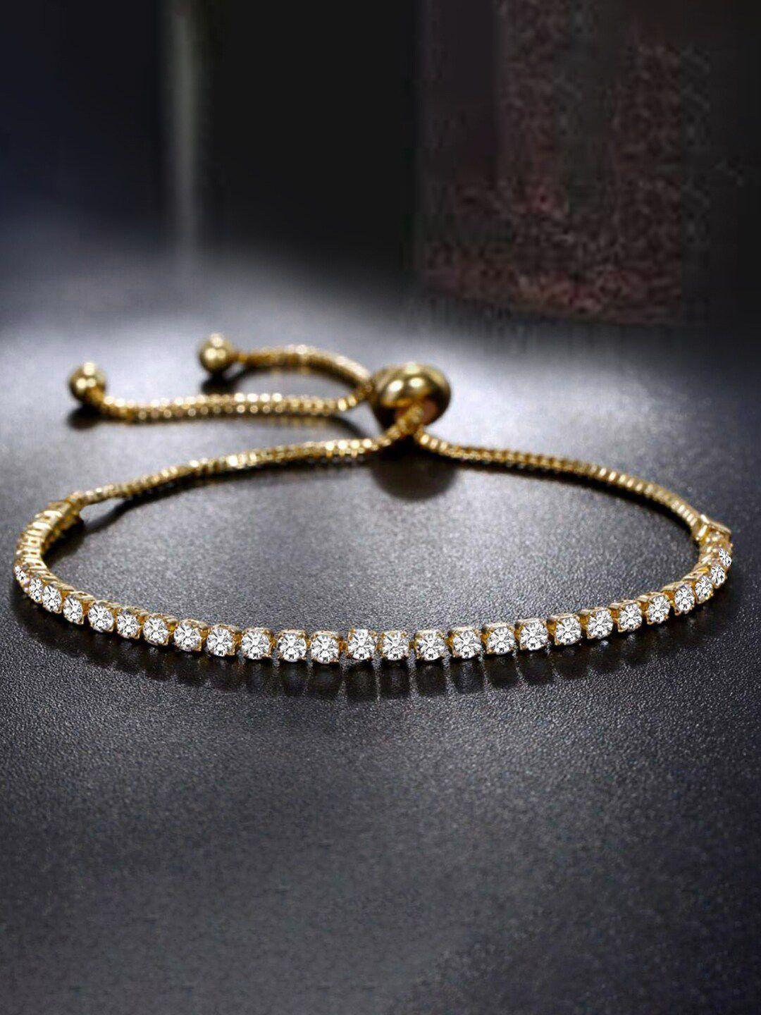 peora gold-plated cubic zirconia wraparound bracelet