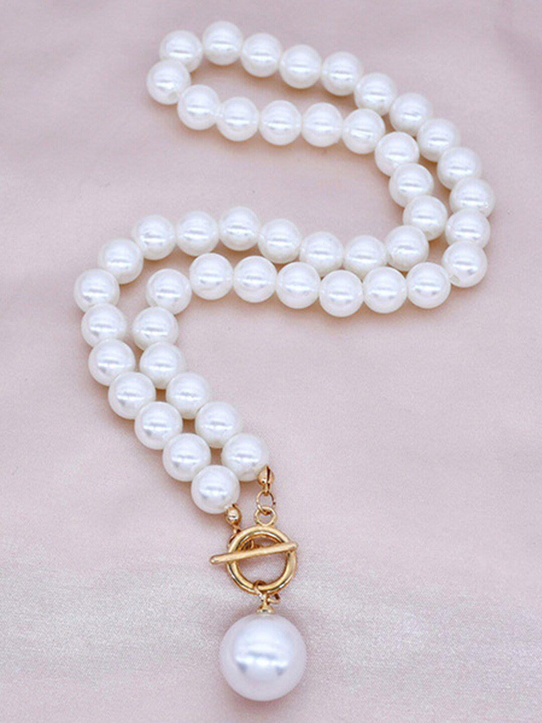 peora gold-plated pearl beaded necklace