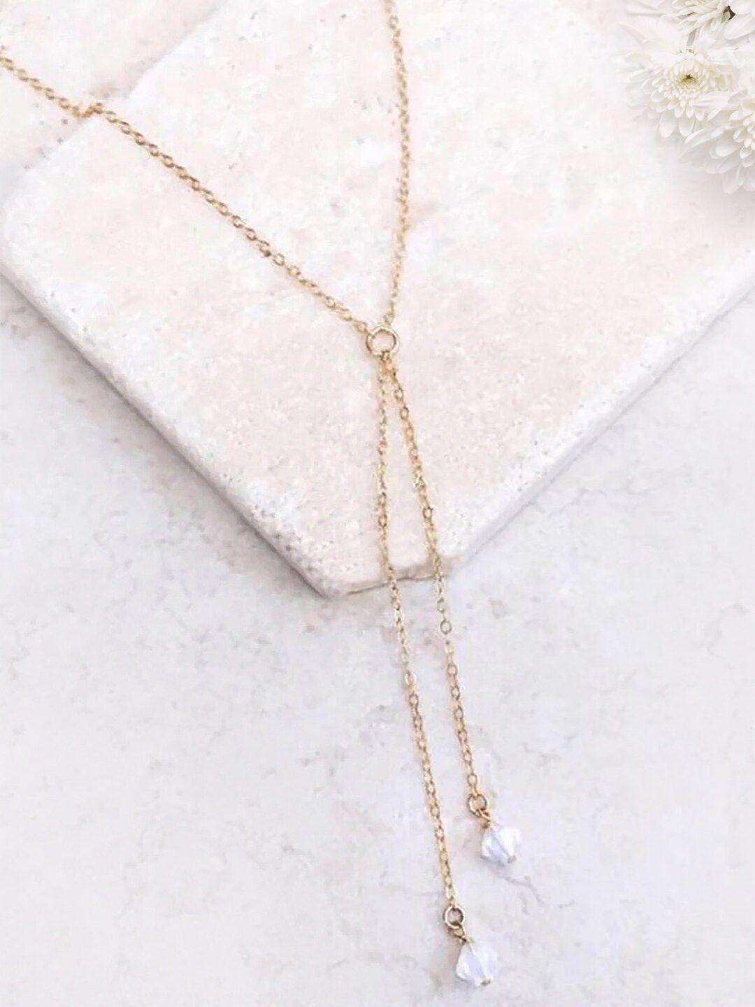 peora gold-plated stone studded chain necklace