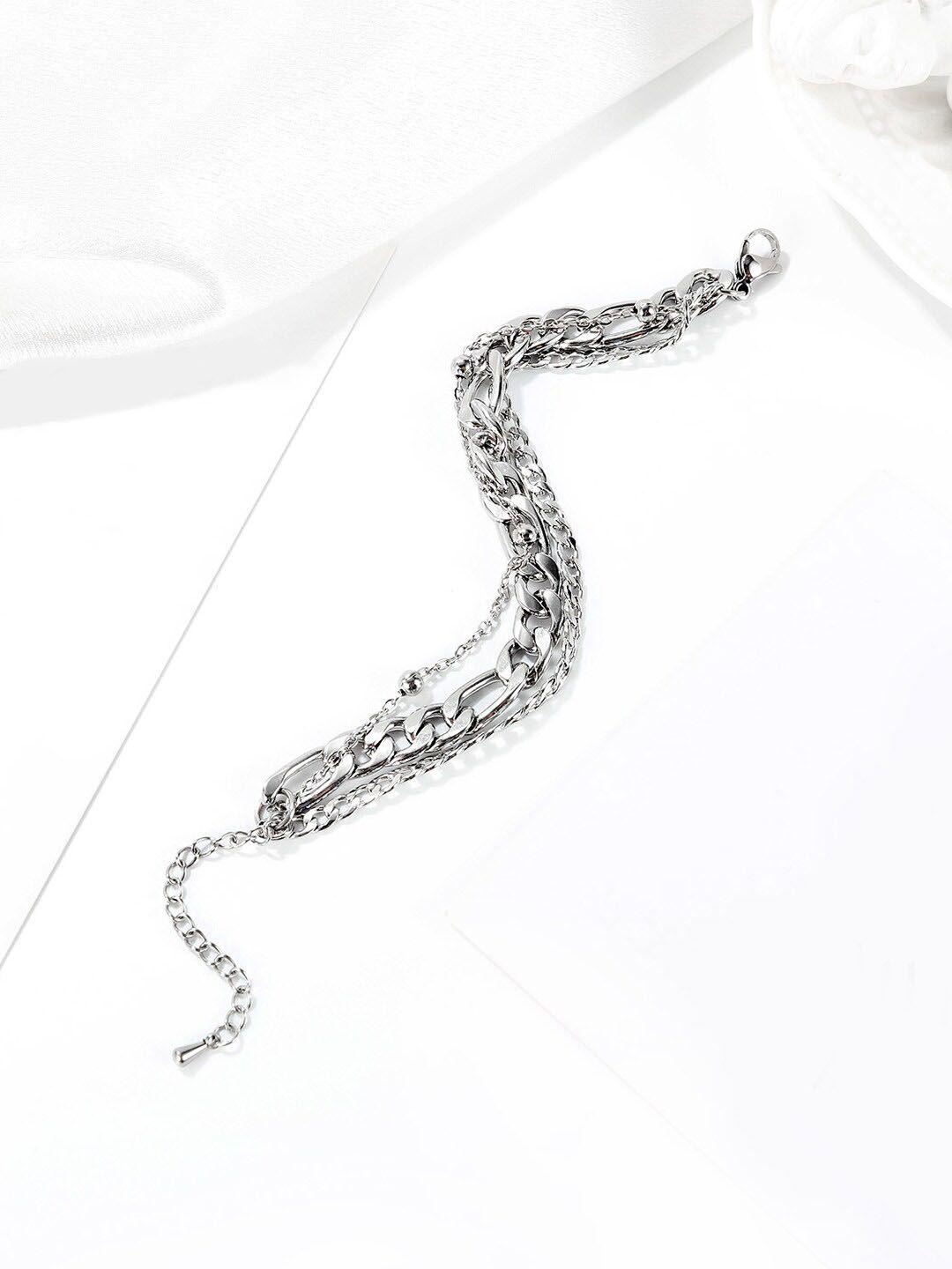 peora men silver-plated link bracelet