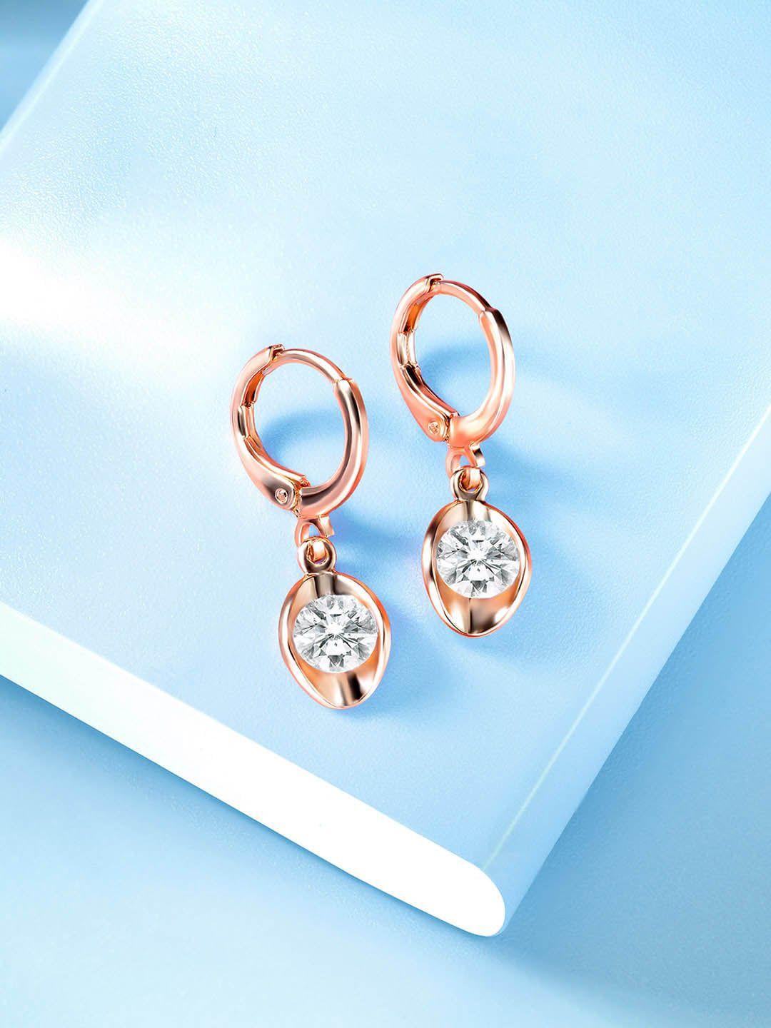 peora rose gold plated contemporary studs earrings