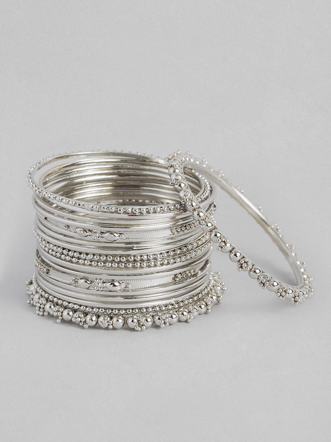 peora set of 20 silver-plated alloy bangles