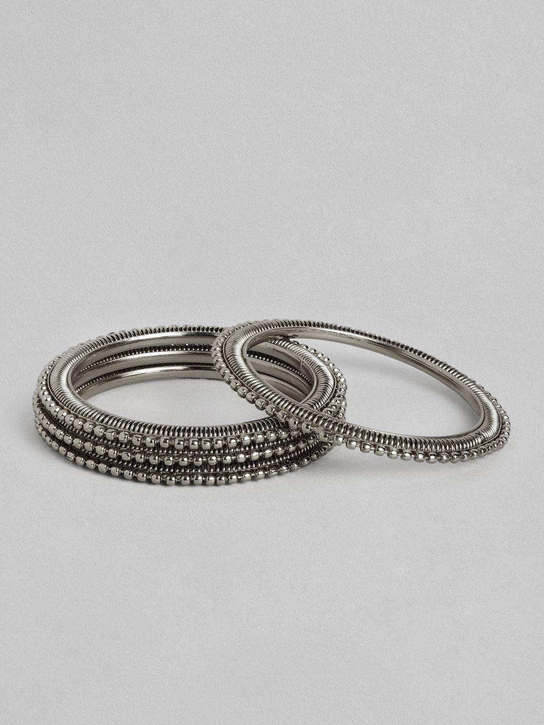 peora set of 4 silver-plated bangles