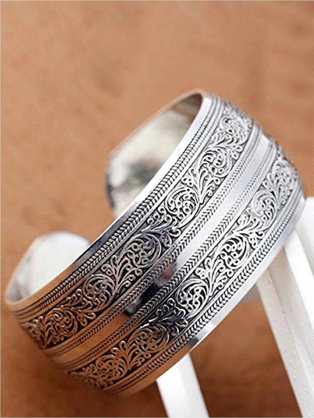 peora silver-plated kada bracelet