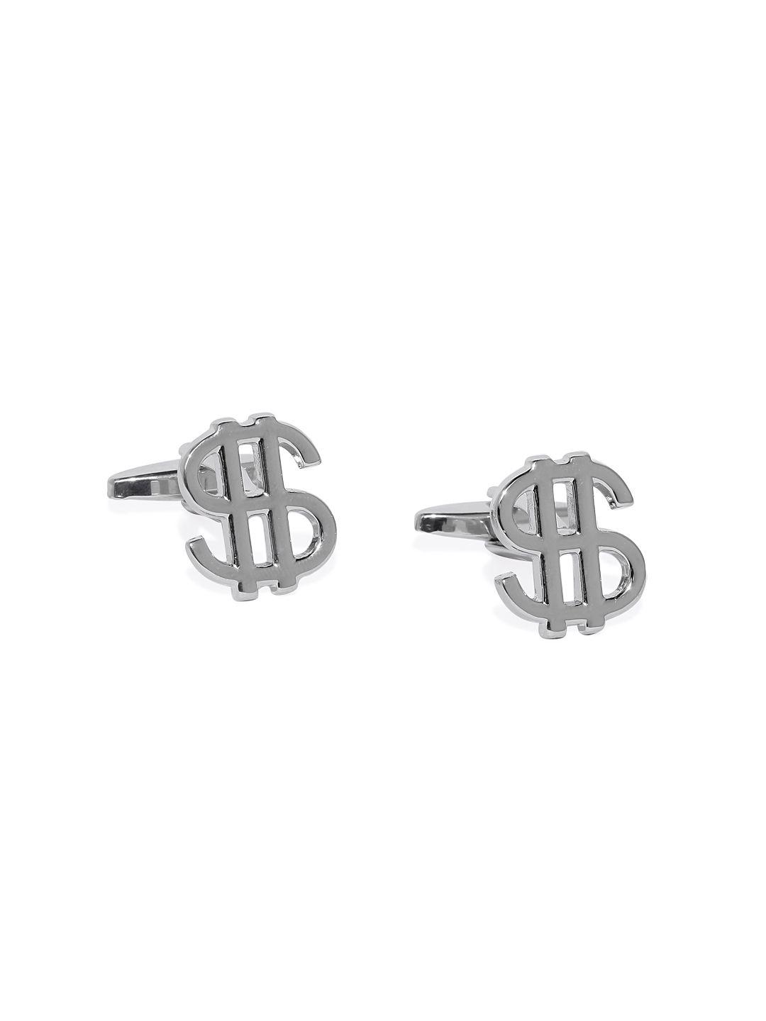 peora silver-toned quirky cufflinks