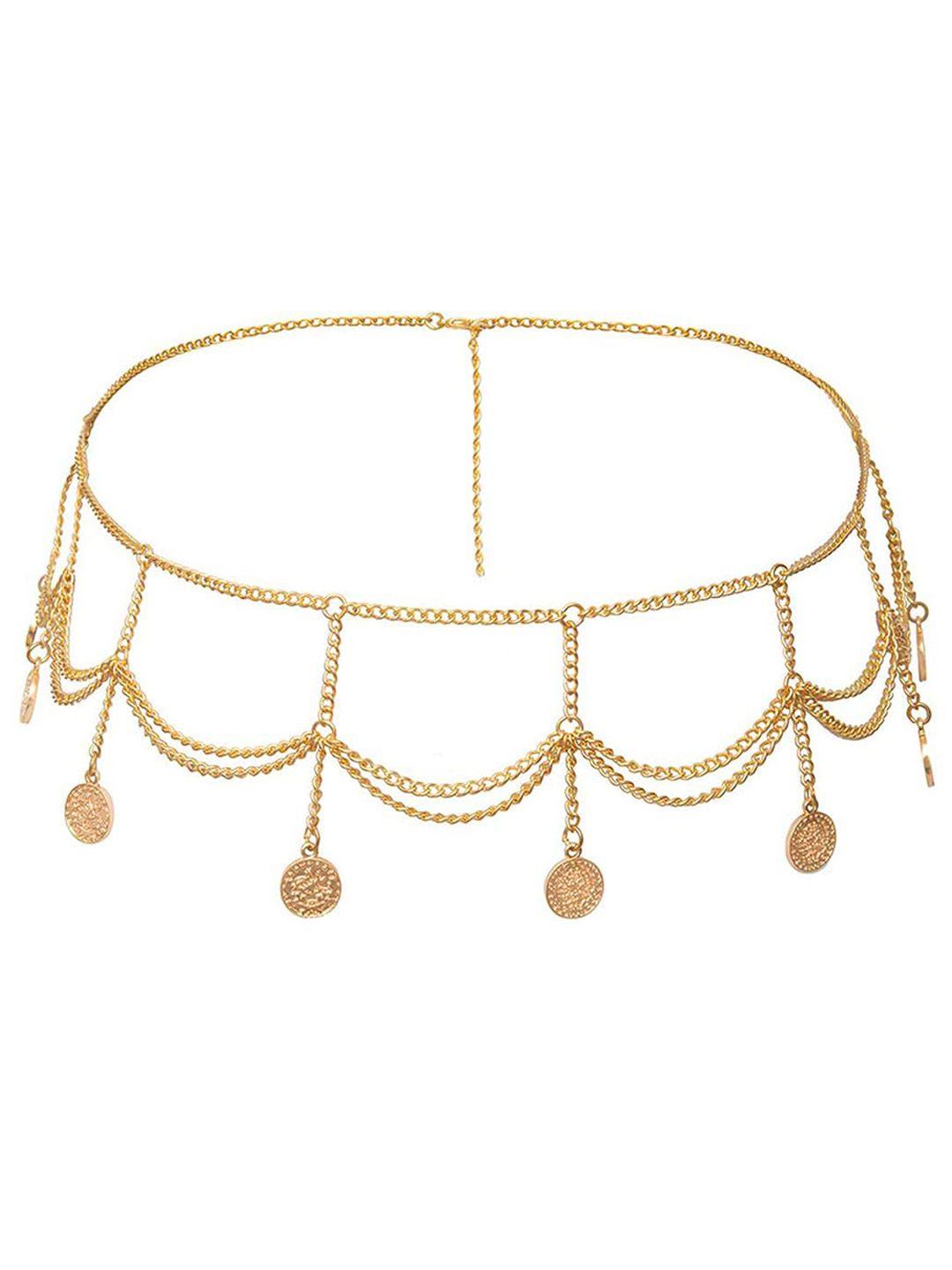 peora studded waist chain saree accessories