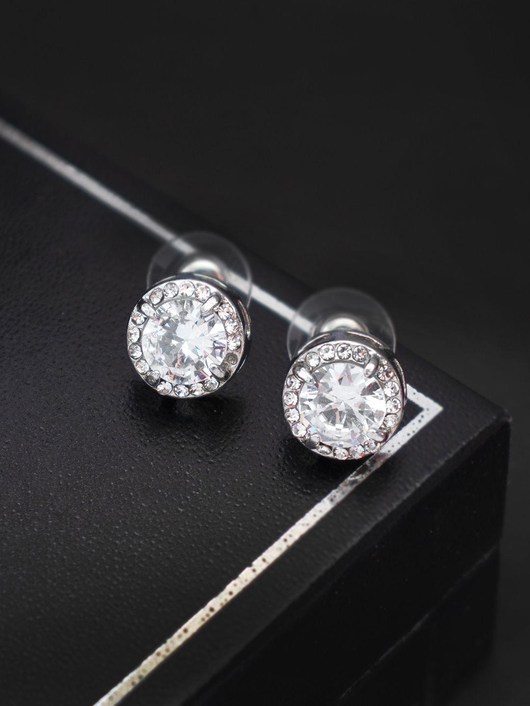 peora white contemporary studs