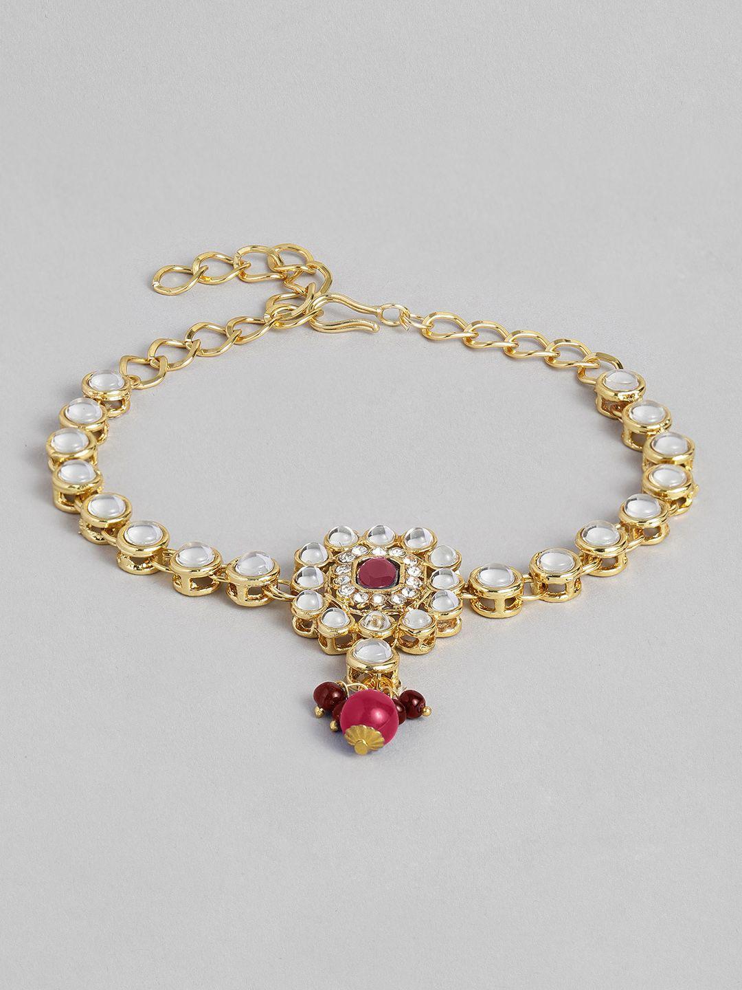 peora women gold-plated kundan armlet