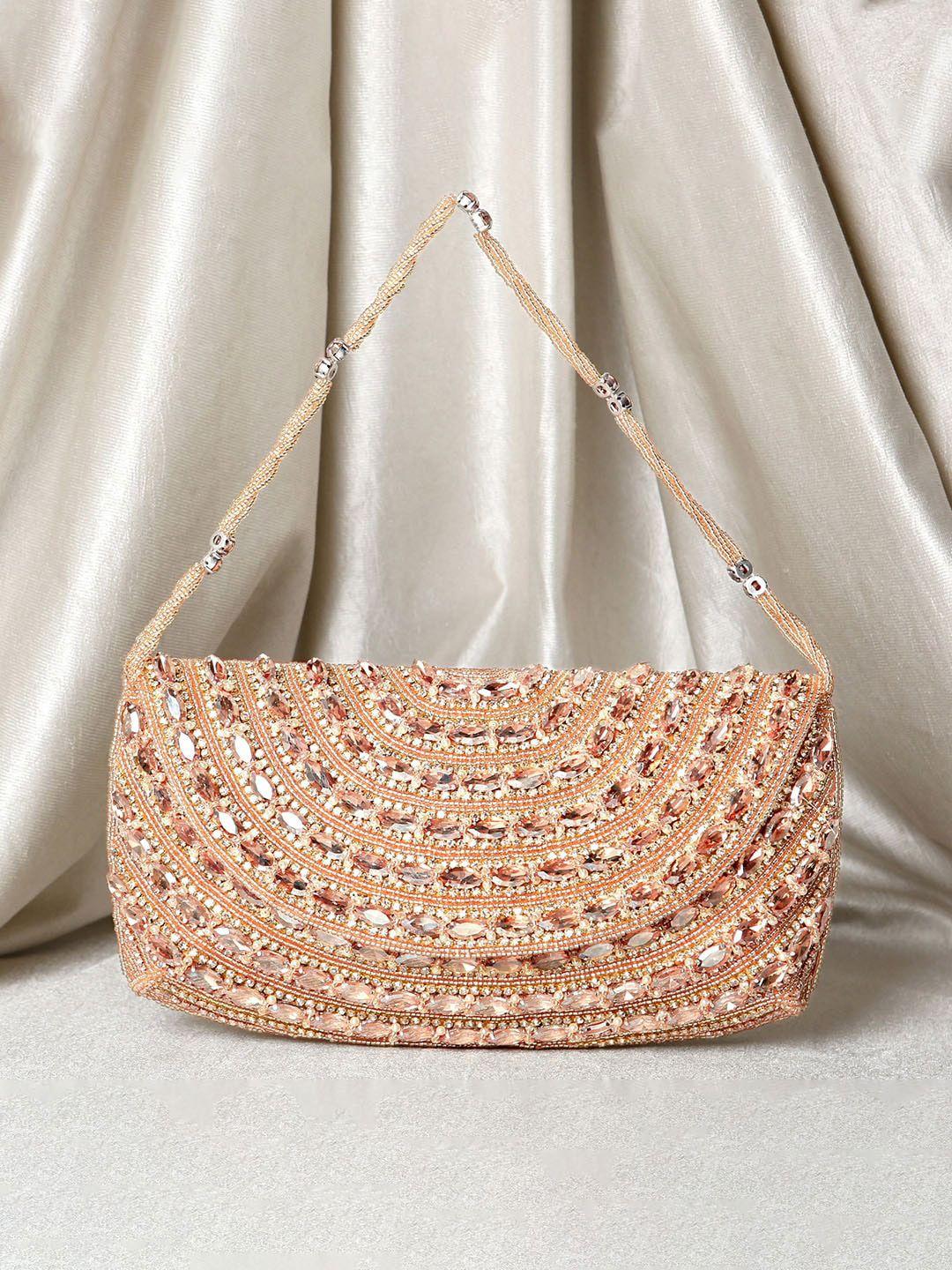 peora women rose gold clutches