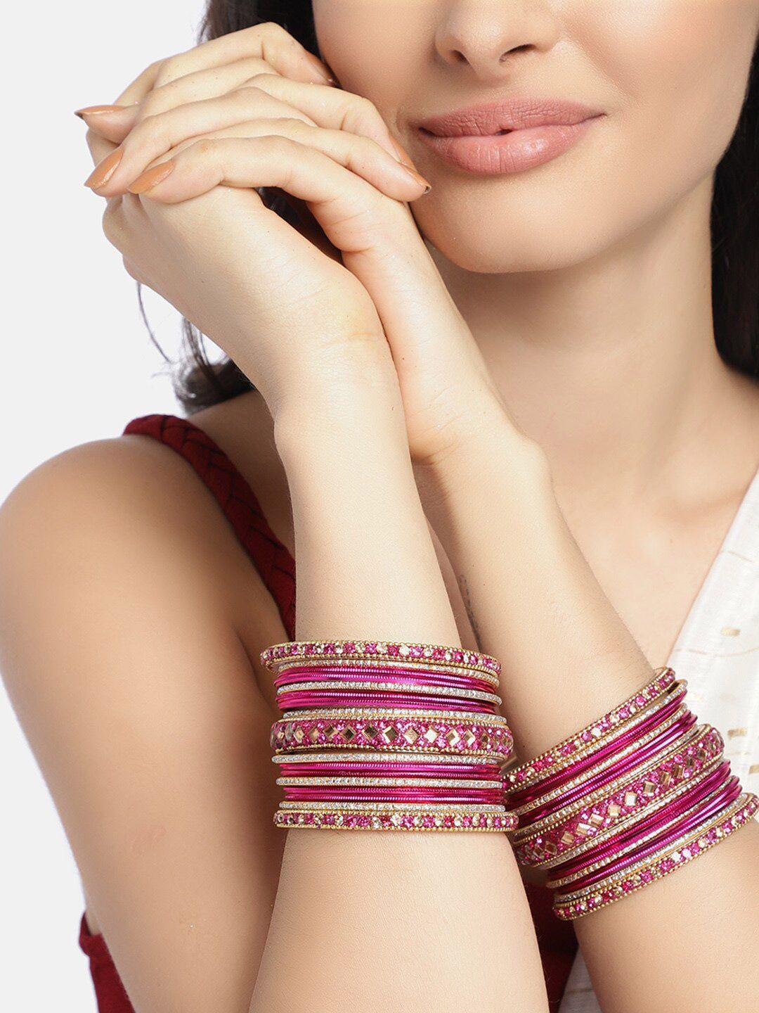 peora women set of 34 embellished chura chuda bangles