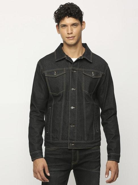 pepe jeans black regular fit denim jacket