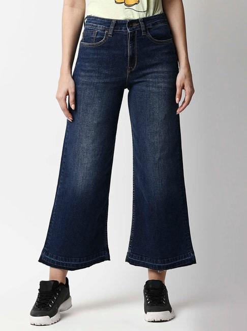 pepe jeans blue flared fit high rise jeans
