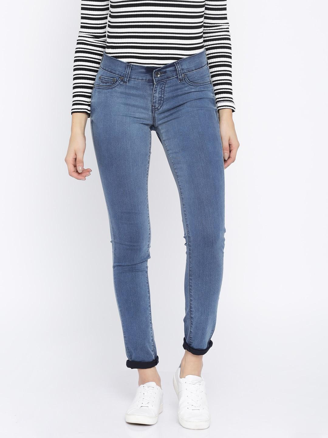 pepe jeans blue low-rise jeggings