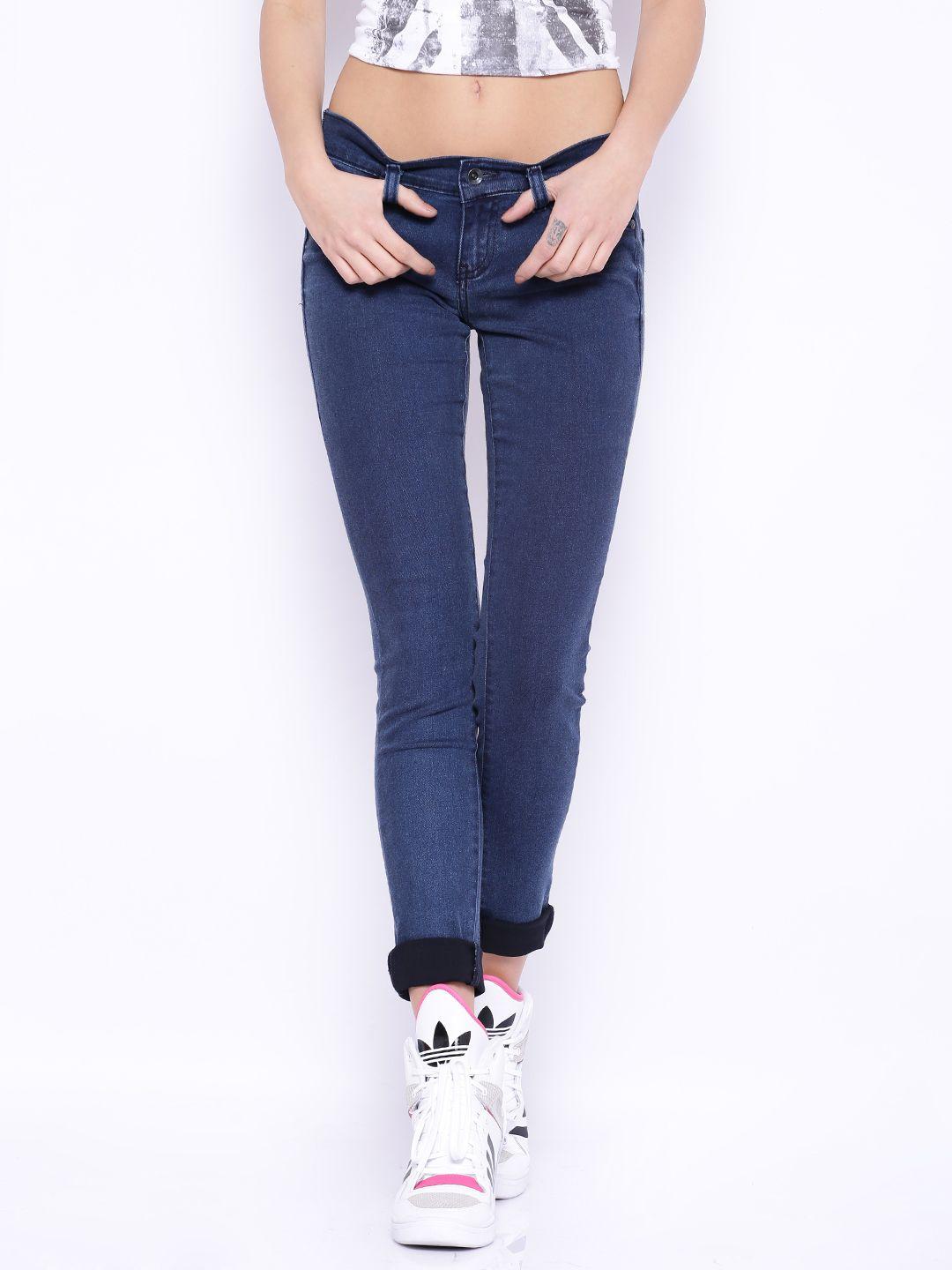 pepe jeans blue low-rise jeggings