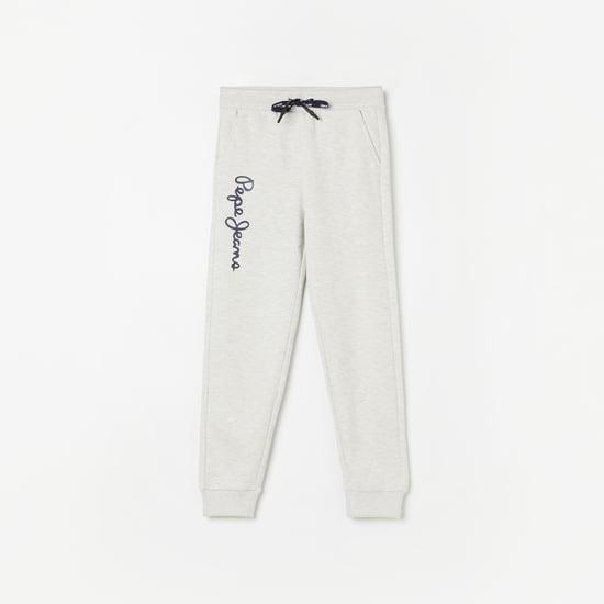 pepe jeans boys placement printed regular fit joggers
