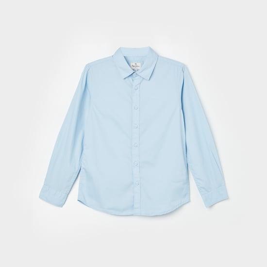 pepe jeans boys solid regular fit casual shirt
