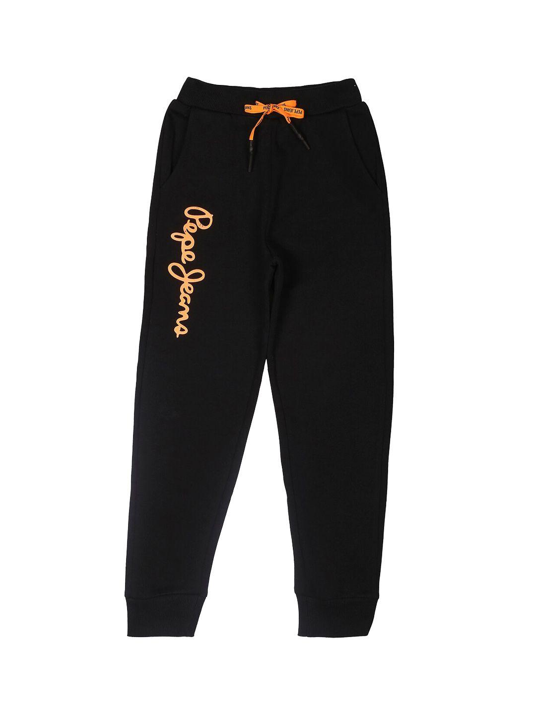 pepe jeans boys stephen core mid rise brand logo printed joggers