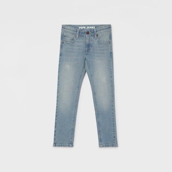 pepe jeans boys stonewashed slim fit jeans