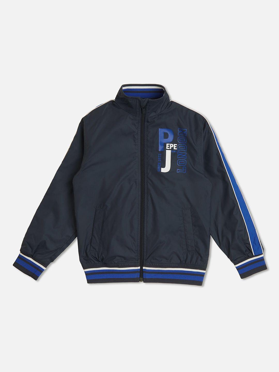 pepe jeans boys typography printed sporty jacket