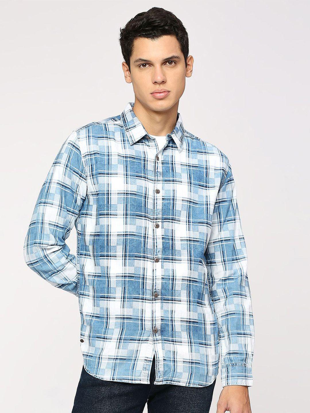 pepe jeans checked cotton casual shirt