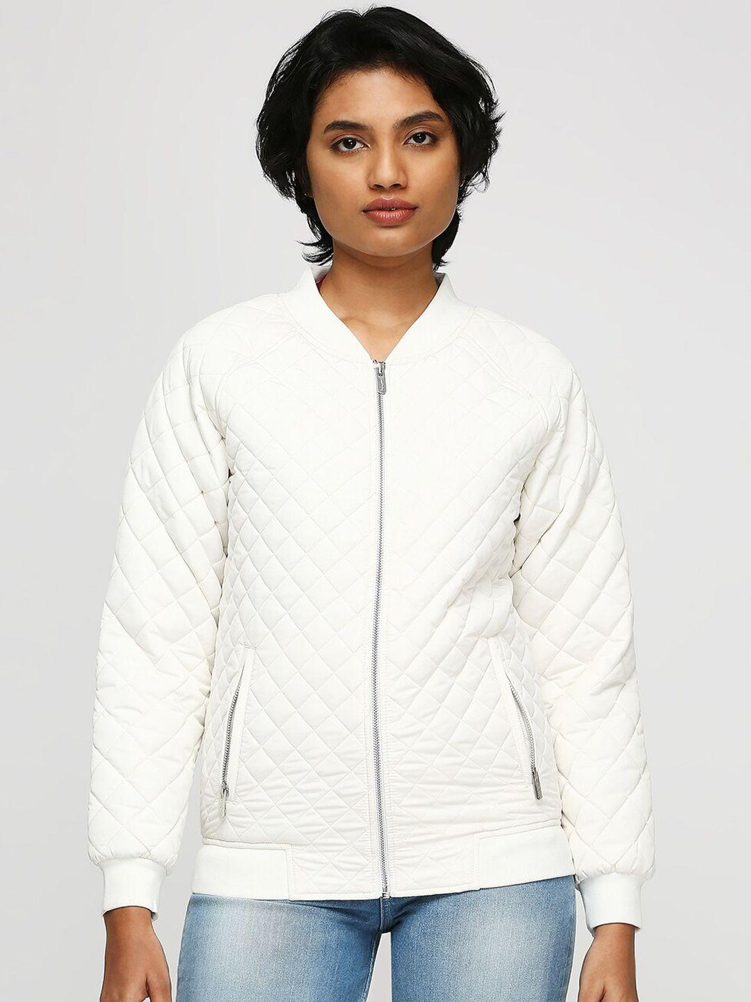 pepe jeans collarless quilted jacket