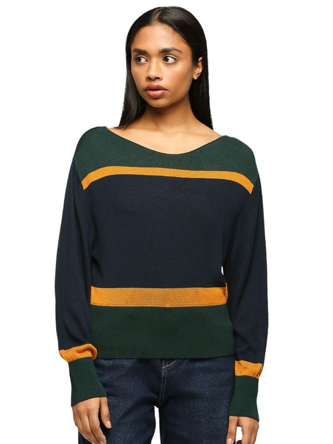 pepe jeans colourblocked pullover sweater